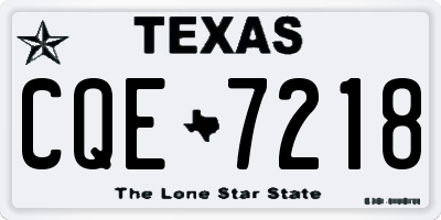 TX license plate CQE7218