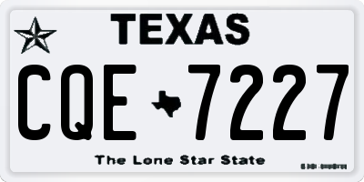 TX license plate CQE7227
