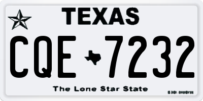 TX license plate CQE7232