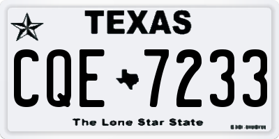 TX license plate CQE7233
