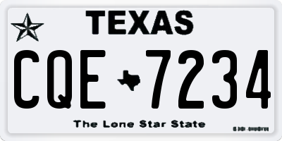 TX license plate CQE7234