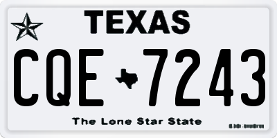 TX license plate CQE7243