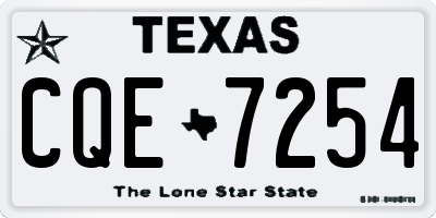 TX license plate CQE7254