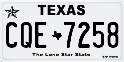 TX license plate CQE7258