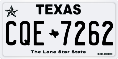 TX license plate CQE7262
