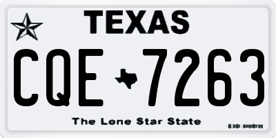 TX license plate CQE7263