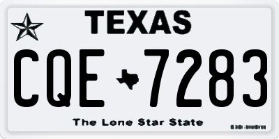 TX license plate CQE7283