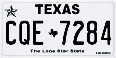 TX license plate CQE7284