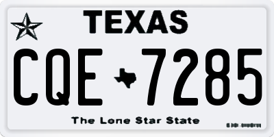 TX license plate CQE7285