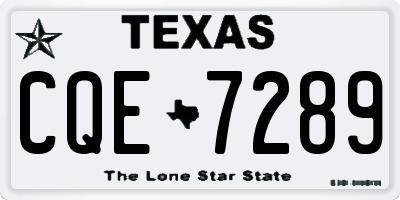 TX license plate CQE7289