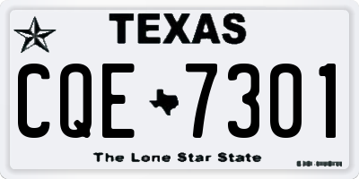 TX license plate CQE7301