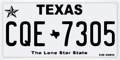 TX license plate CQE7305