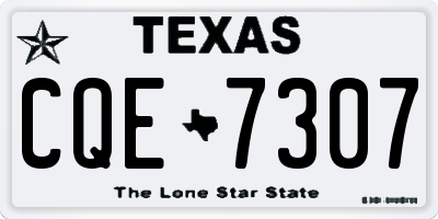 TX license plate CQE7307