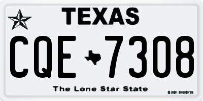 TX license plate CQE7308