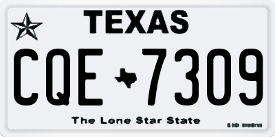 TX license plate CQE7309