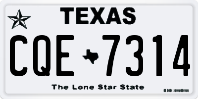 TX license plate CQE7314