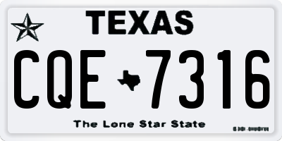 TX license plate CQE7316
