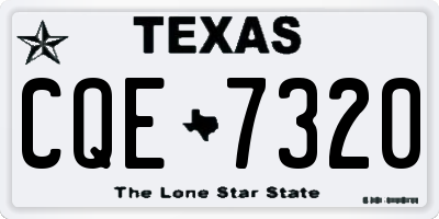 TX license plate CQE7320