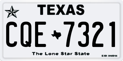 TX license plate CQE7321