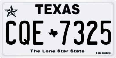 TX license plate CQE7325