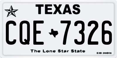 TX license plate CQE7326