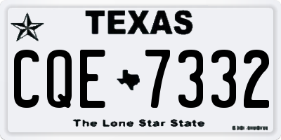 TX license plate CQE7332