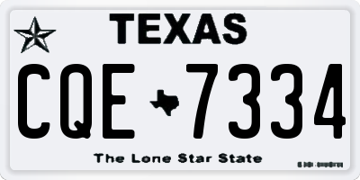 TX license plate CQE7334