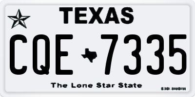 TX license plate CQE7335