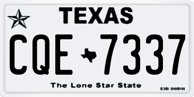 TX license plate CQE7337