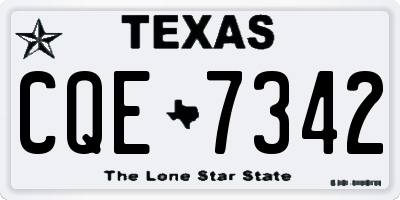 TX license plate CQE7342