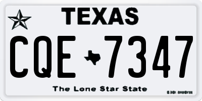 TX license plate CQE7347