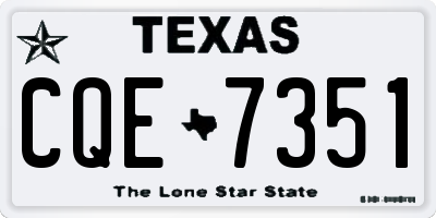 TX license plate CQE7351