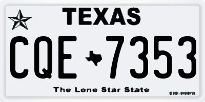TX license plate CQE7353