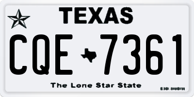 TX license plate CQE7361