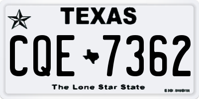 TX license plate CQE7362