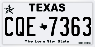 TX license plate CQE7363