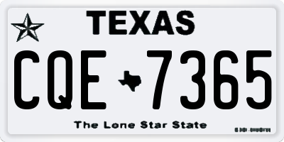 TX license plate CQE7365