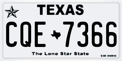 TX license plate CQE7366