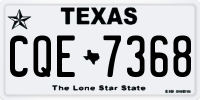TX license plate CQE7368