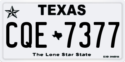 TX license plate CQE7377