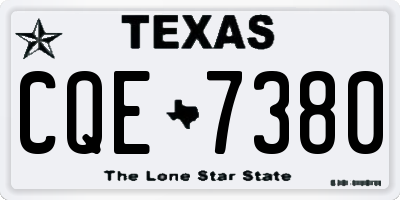 TX license plate CQE7380
