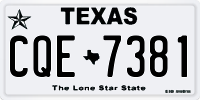 TX license plate CQE7381