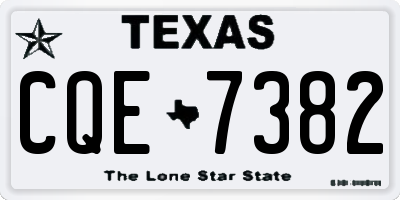 TX license plate CQE7382