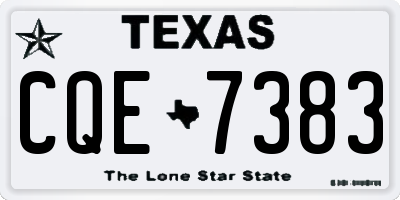 TX license plate CQE7383