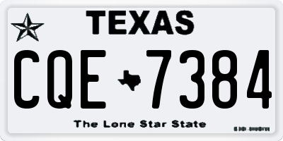 TX license plate CQE7384