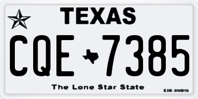 TX license plate CQE7385