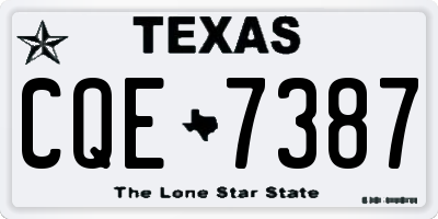 TX license plate CQE7387