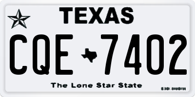 TX license plate CQE7402