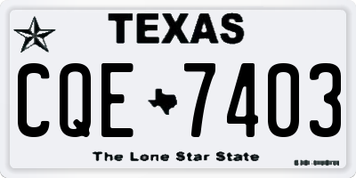TX license plate CQE7403