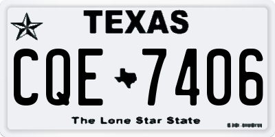 TX license plate CQE7406